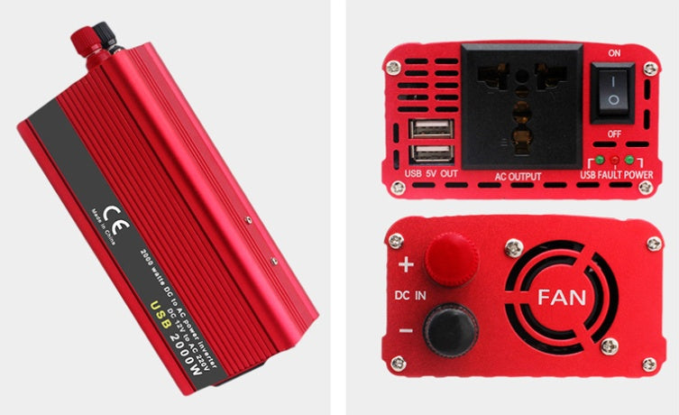 Convertisseur DC AC 12V 24V compatible voiture camion camping-car portable urgence