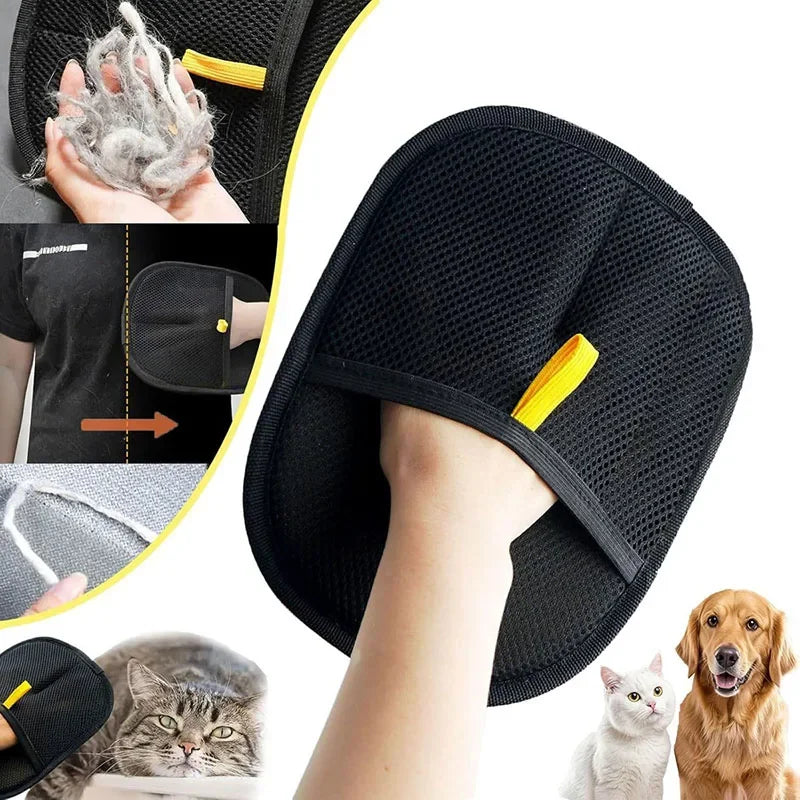 Pet Hair Removal Tools Reusable Gloves Pet Double Sided Beauty Gloves Carpet Removal Pet Fur Hair Pet Supplies Sofa Carpet Home