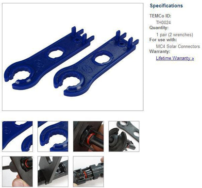 Paire clés MC4 bleu noir standard européen installation maintenance système solaire
